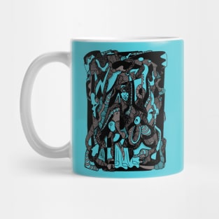 Blue Grey Abstract Wave of Thoughts No 4 Mug